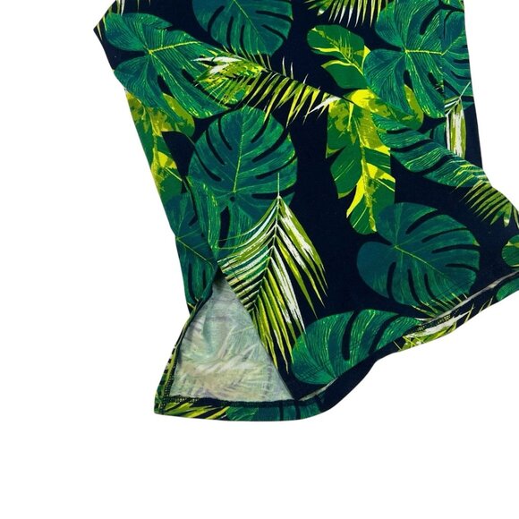 Denim&Co Beach Jersey Wide Leg Pull On Pants Plus Size 2X Tropical Palms A351802 - Picture 9 of 12